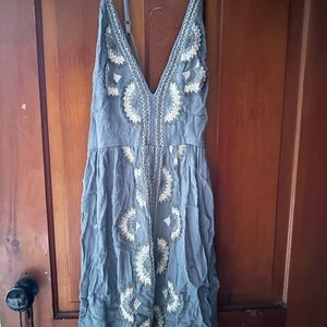 light blue embroidered dress